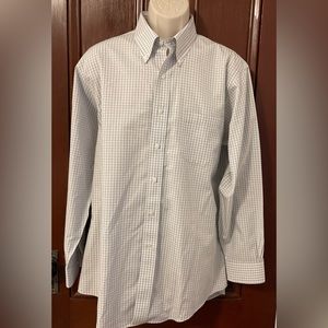 BROOKS BROTHERS Classic Dress Shirt | Mens 16.5 - 33 White Gray Check Non-Iron